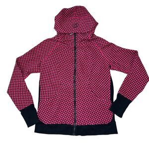 Lululemon Women's Scuba Hoodie Deep Dive Berry Rumble Geometric Print Size 12